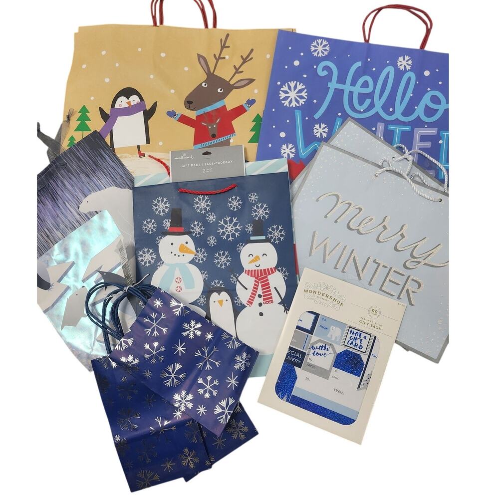 New 12 Snow winter theme gift bags
